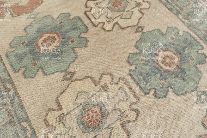 Beige Oushak Style Hand Knotted Rug 4x6, 5x8, 6x9, 8x10, 9x12, 10x14 Ft Handmade Rugs for Living ... | Etsy (Global)