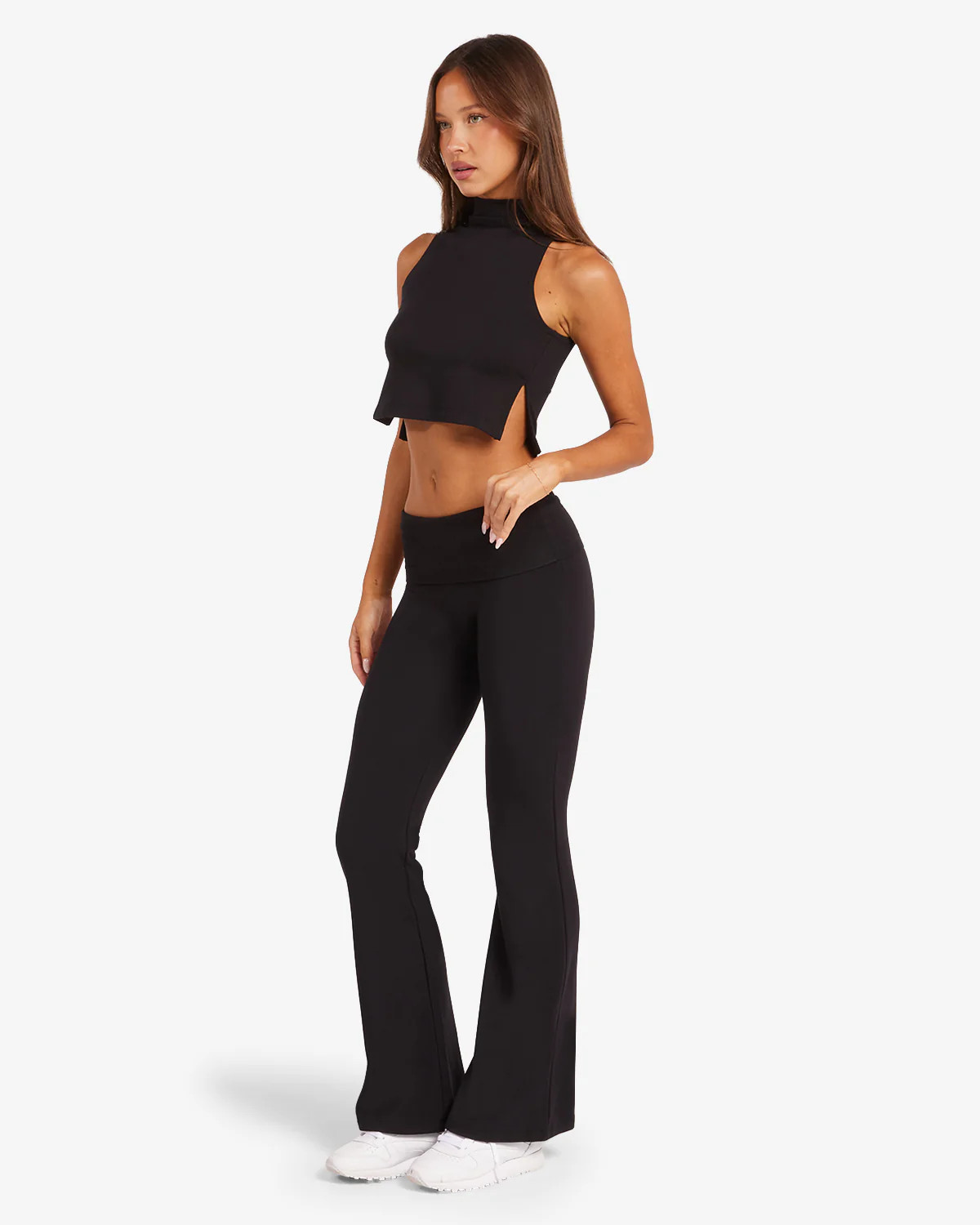 Jersey Flare Pant | Black | Crop Shop Boutique US