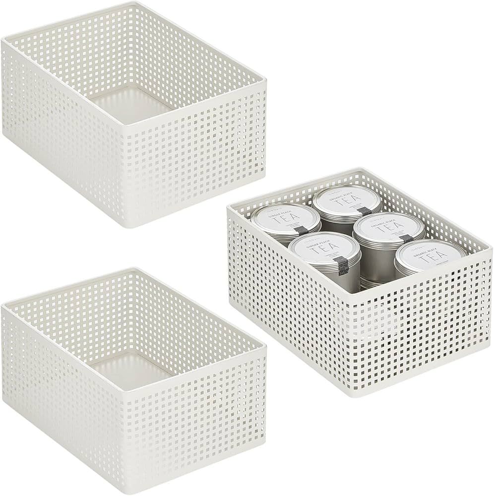 Nate Home by Nate Berkus Perforated Metal Bin for Kitchen Cabinet or Pantry Organization and Stor... | Amazon (US)