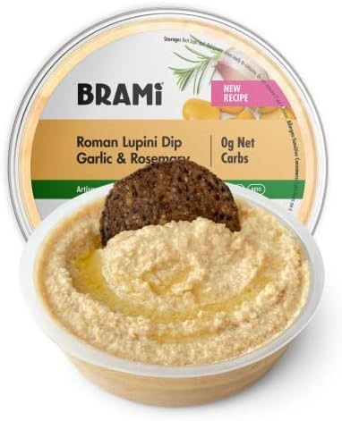 BRAMI Roman Lupini Bean Dip, Spread & Hummus | 0g Sugar, 0g Net Carbs | Keto, Vegan, Vegetarian, Med | Amazon (US)