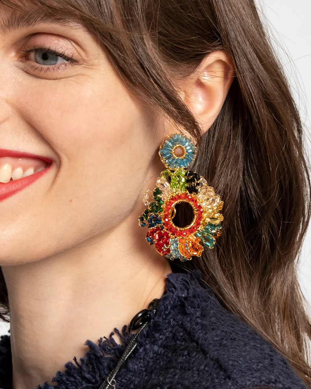 Multi Colored Ruffle Hoops | Frances Valentine