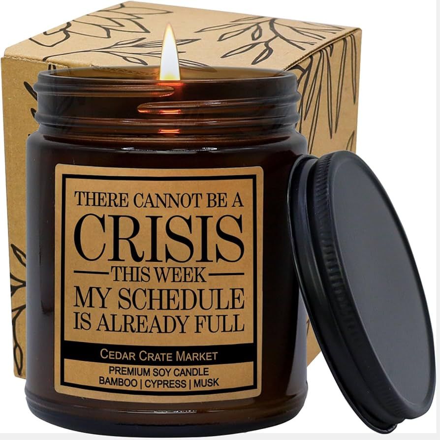 There Cannot Be A Crisis This Week - Funny Candles for Women, Men - Funny Going Away Gift for Cow... | Amazon (US)