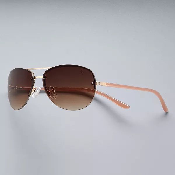 Simply Vera Vera Wang Marnie Rimless Aviator Sunglasses | Kohl's