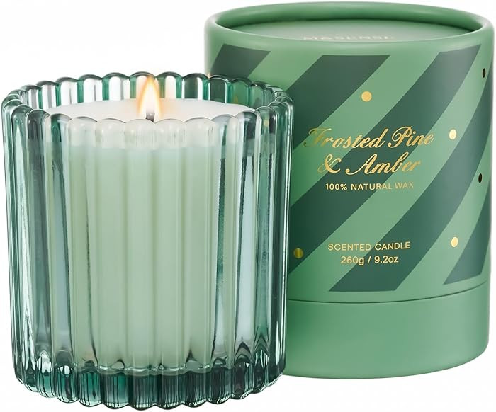 M&SENSE Holiday Pine Scented Soy Candles, Christmas Tree Jar Candle, Winter Candle Gifts for Home... | Amazon (US)