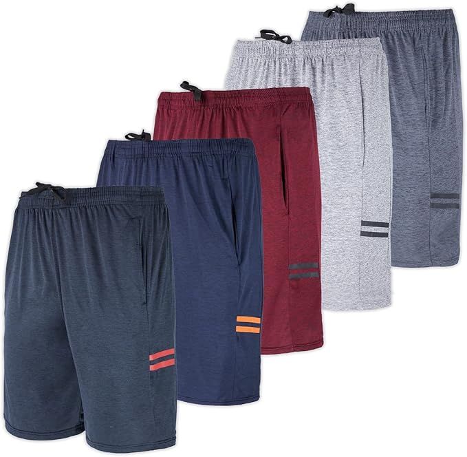 5 Pack:Men's Dry-Fit Sweat Resistant Active Athletic Performance Shorts | Amazon (US)