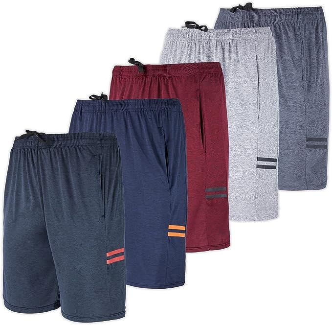 5 Pack:Men's Dry-Fit Sweat Resistant Active Athletic Performance Shorts | Amazon (US)