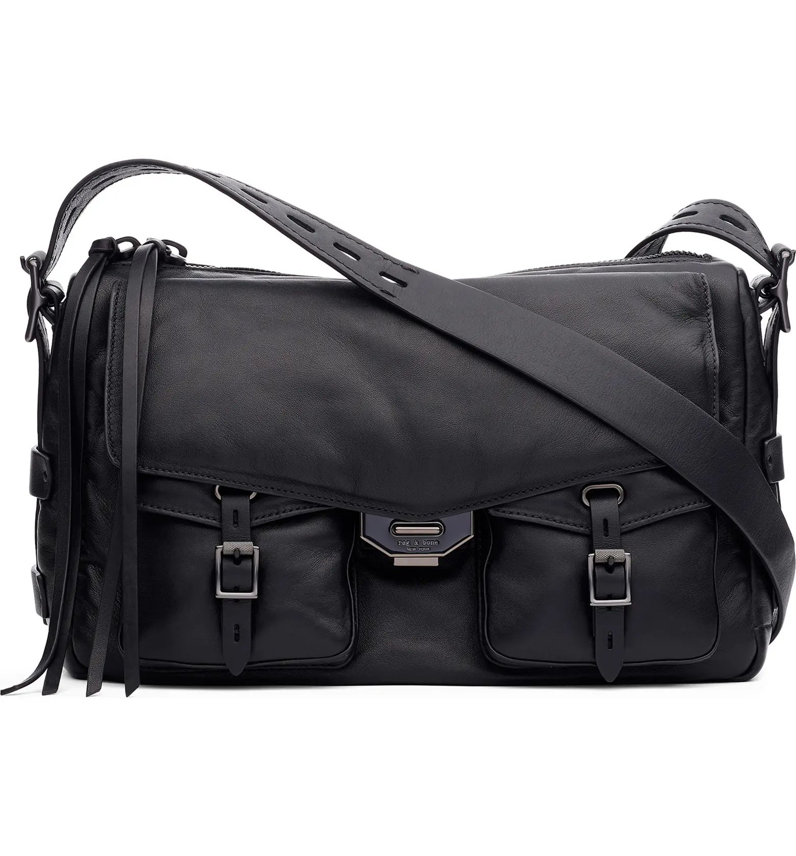 Field Puffer Leather Messenger Bag | Nordstrom