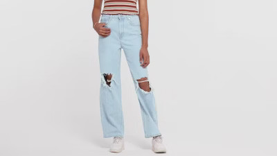 Women's Super-High Rise Distressed Baggy Jeans - Wild Fable™ Light Wash | Target