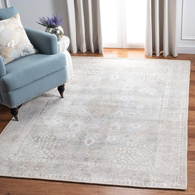 SAFAVIEH Restoration Vintage Collection Area Rug - 5' x 8', Beige & Sand, Handmade Distressed Woo... | Amazon (US)