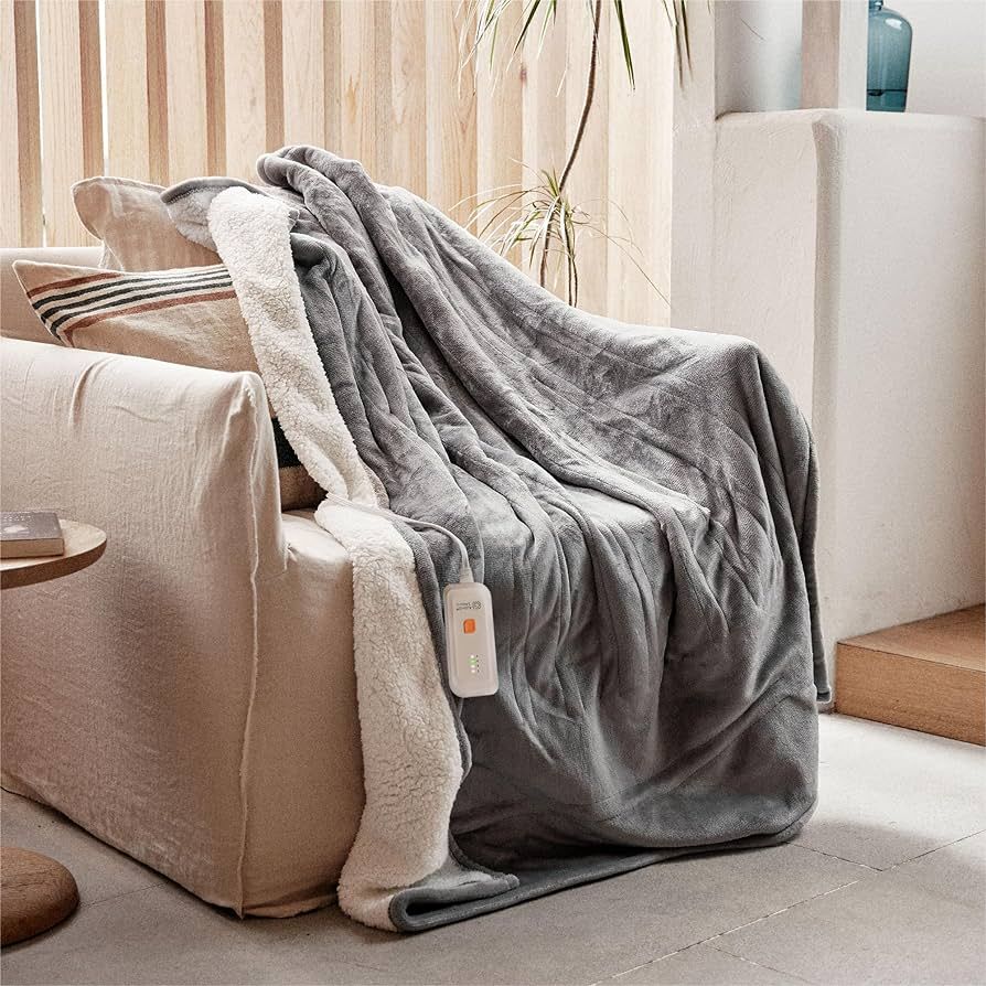 GOTCOZY Heated Blanket Electric Throw 50''X60''- Soft Silky Plush Electric Blanket with 4 Heating... | Amazon (US)