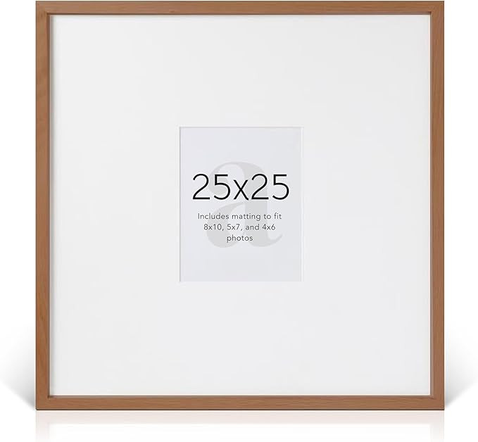 artisane home goods 25x25 Frame – Large Walnut Gallery Picture Frame With Mat for Wall, 25x25 P... | Amazon (US)