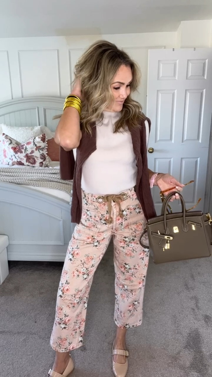 Floral pants for Fall! Wear them even in the spring! 
Wearing S in pants and M in the top. 

#FallFashion #FallOutfitIdea #WomenOver40

#LTKOver40 #LTKStyleTip #LTKSeasonal