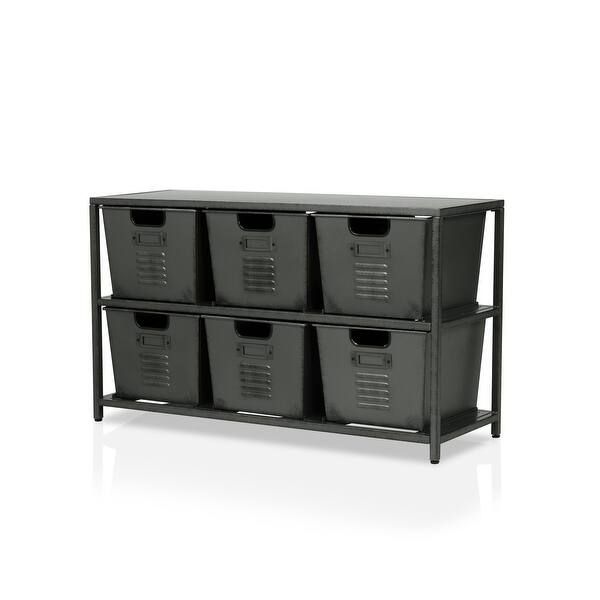 Furniture of America Copern Urban 44-inch Metal 6-bin Storage Shelf - On Sale - Overstock - 15289... | Bed Bath & Beyond