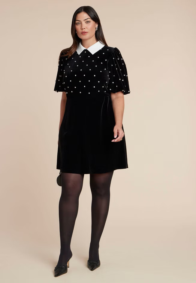 Embellished Puff Sleeve Mini Dress | Eloquii