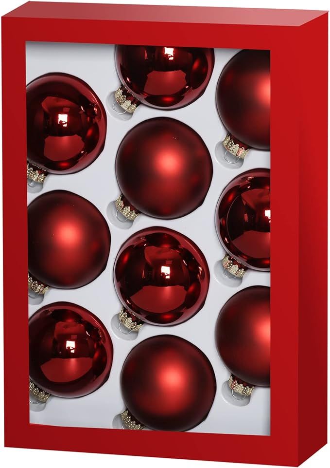 10pcs 2.64inch (67mm) Wine Red Xmas Tree Decorations for New Years Present Holiday Wedding Party ... | Amazon (US)