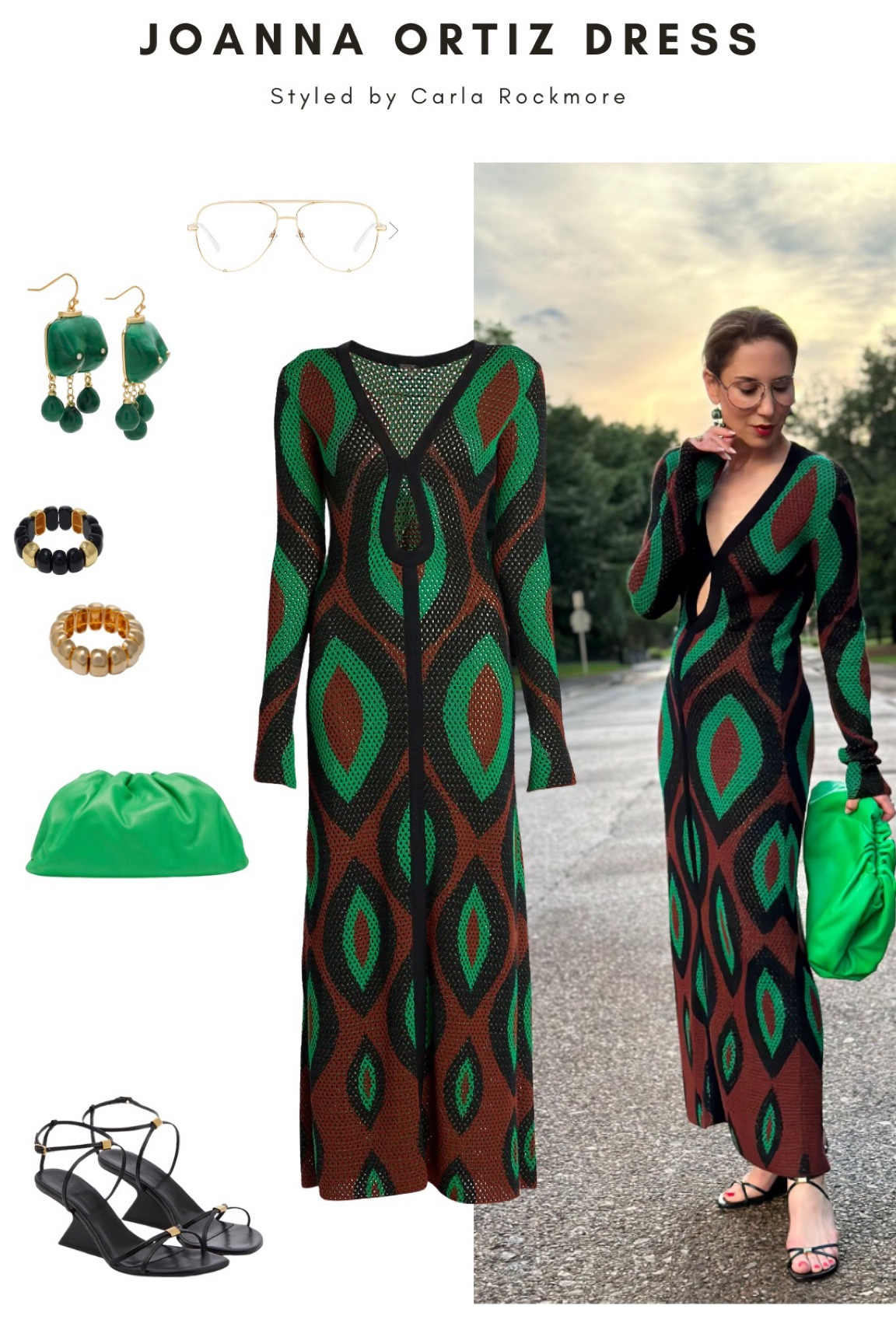 I love a good crochet moment for summer. This dress is so good because it looks just as great with sandals right now, as it will, with booties in the fall.
dress: Johanna Ortiz, sandals, Khaite, earrings Carla Rockmore , clutch botega Venetta, glasses, Barton Pererria

#LTKSeasonal #LTKstyletip #LTKFind