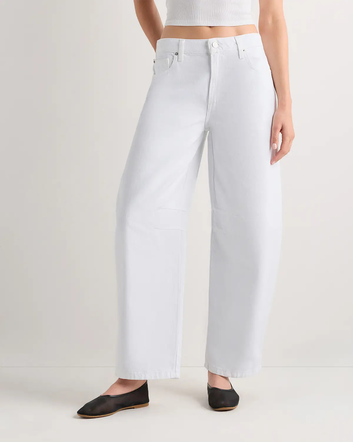 Maya Rigid Darted Barrel Jeans | Quince