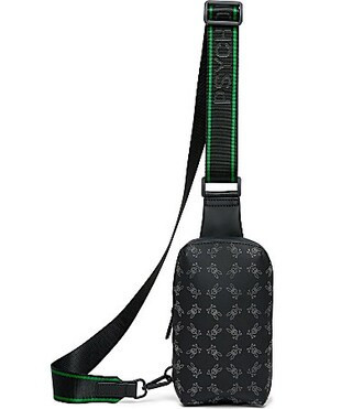 Psycho Bunny Allover Glossy Embossed Bunny Crossbody Bag - Black | Dillard's