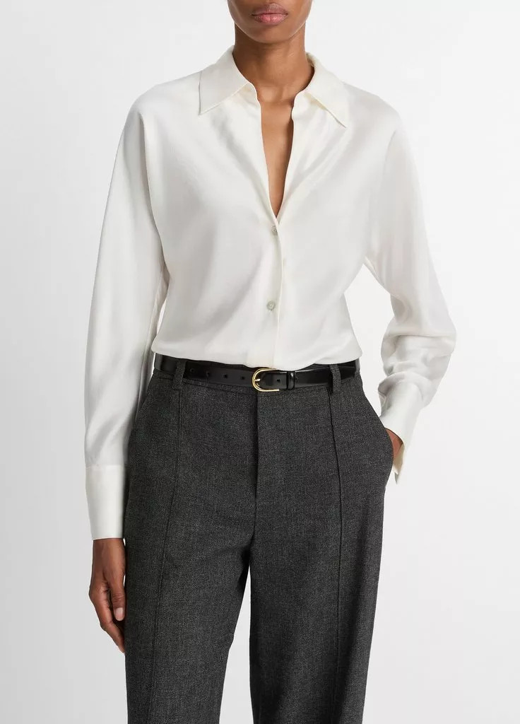 Silk Bias Long-Sleeve Blouse | Vince LLC