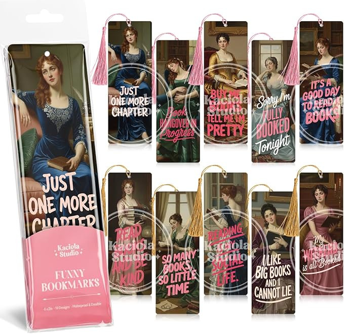 Kaciola 10 Pack Classical Bookworm Bookmark, Funny Bookmarks for Women, Book Lovers, Bookish Item... | Amazon (US)