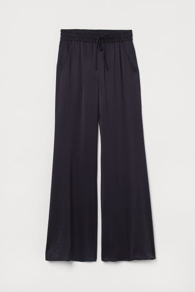 Wide-cut Pull-on Satin Pants | H&M (US + CA)