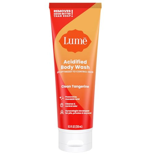 Lume Acidified Body Wash - 24 Hour Odor Control - Removes Odor Better than Soap - Moisturizing Formula - Formulated Without SLS or Parabens - OB/GYN Developed - 8.5 ounce (Clean Tangerine) | Amazon (US)