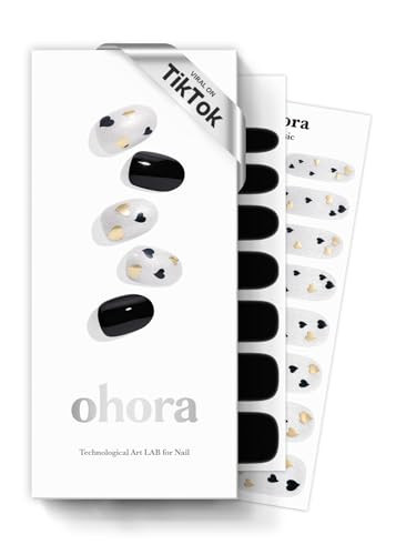 ohora Semi Cured Gel Nail Strips (N Date Night) - Extended Size Range, Works with Any UV/LED Lamps, Salon-Quality, Long Lasting, Easy to Apply & Remove - Includes 2 Prep Pads, Nail File & Wooden Stick | Amazon (US)