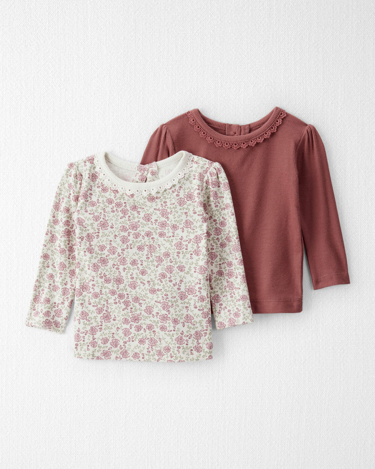 Baby Girl 2-Pack Organic Cotton Ribbed Tees | Carter's Inc