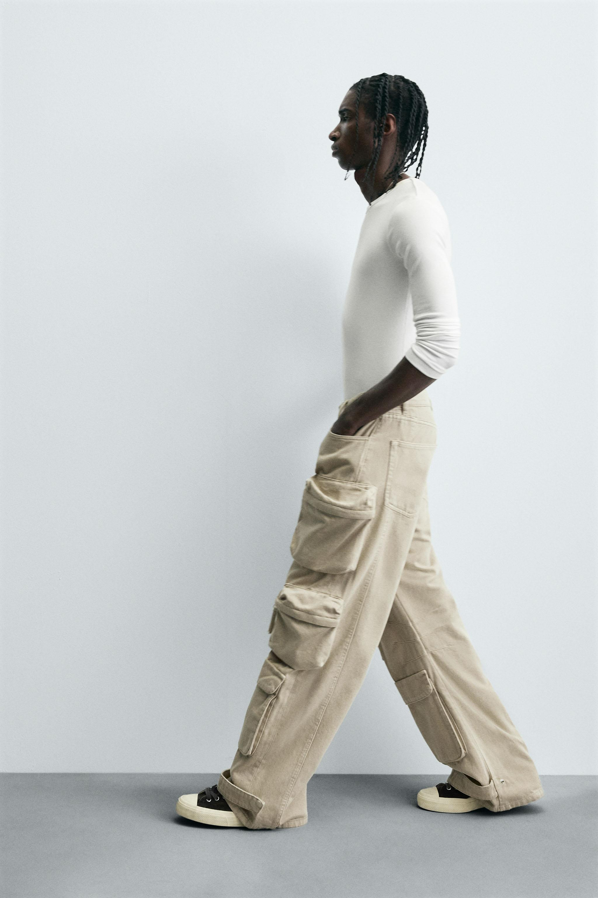 DENIM CARGO PANTS WITH POCKETS | Zara US