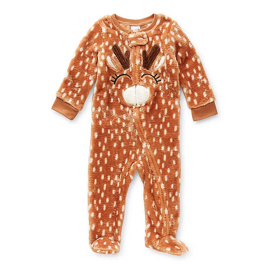 North Pole Trading Co. Reindeer Baby Unisex Long Sleeve One Piece Pajama | JCPenney