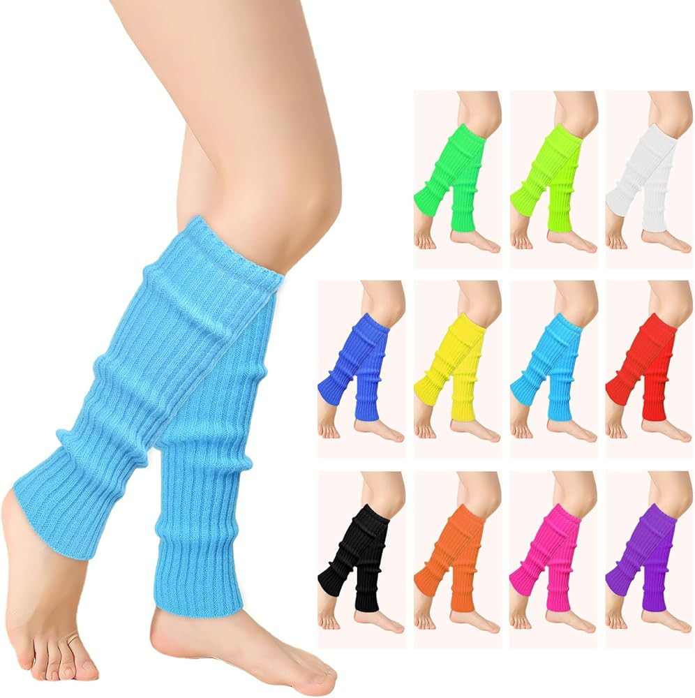 Buauty 80s 90s Leg Warmers for Women, Neon Ribbed Leg Socks, Stylish Accessories for Inspired Out... | Amazon (US)