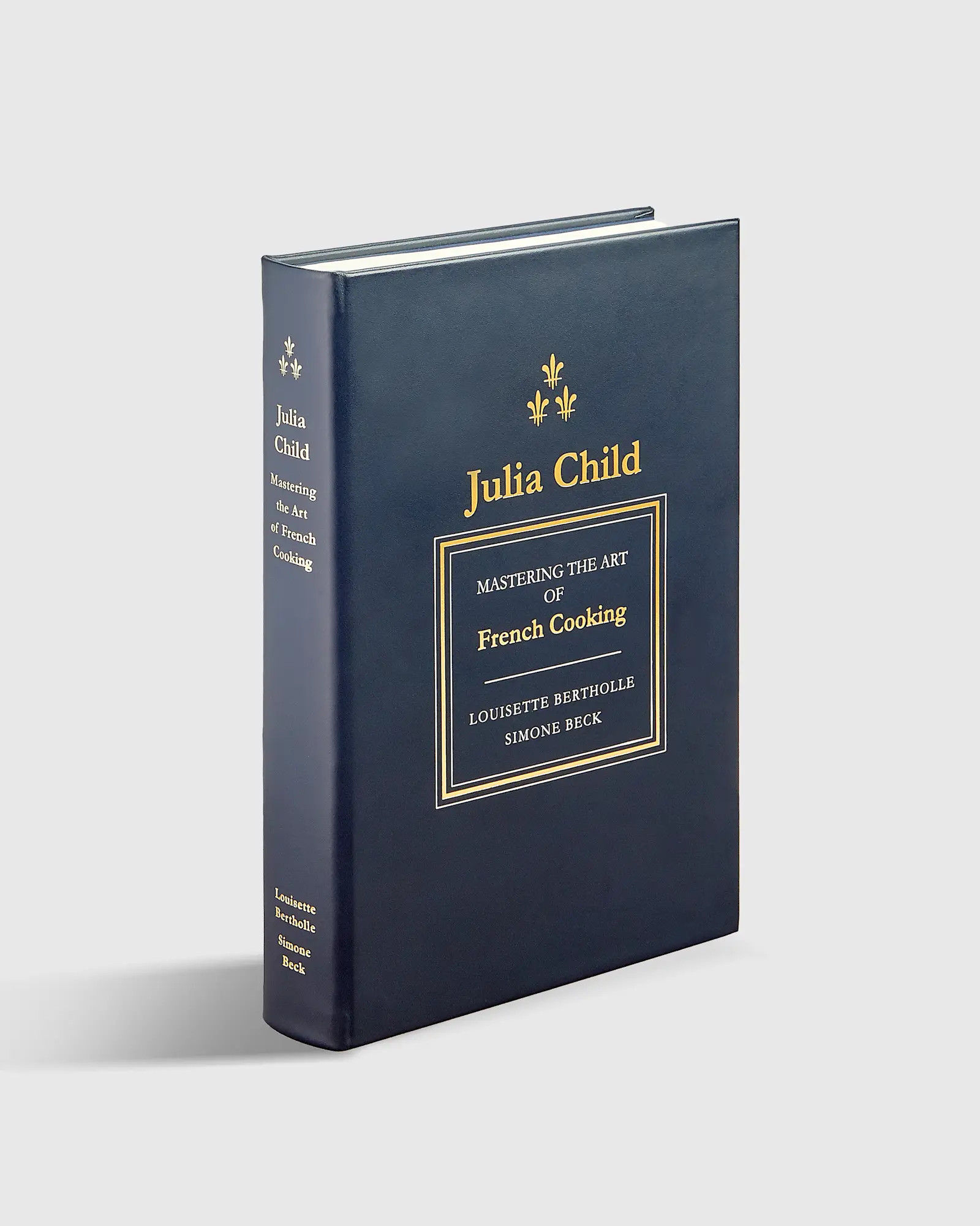 Julia Child Mastering the Art of French Cooking Navy Leather Bound Book | Quince