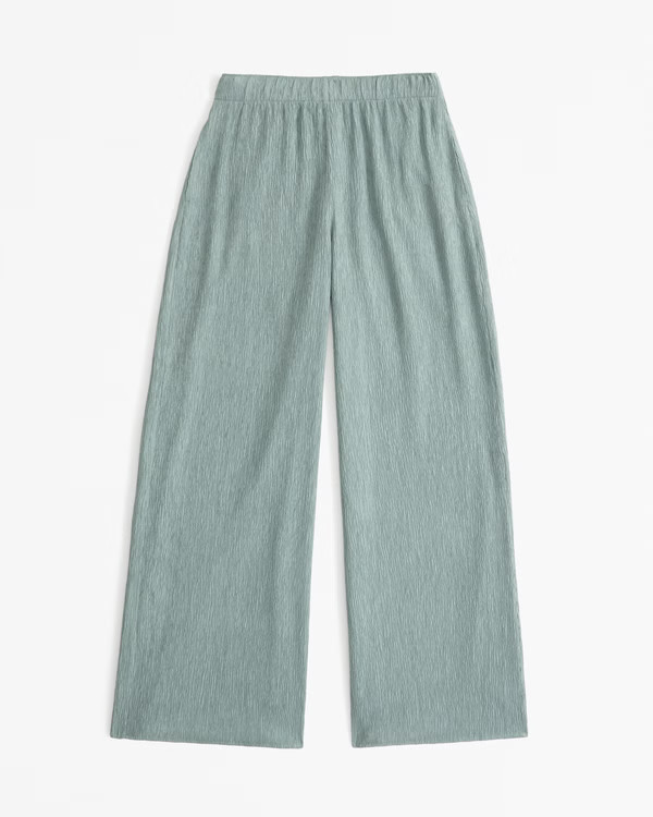 Crinkle Textured Pull-On Pant | Abercrombie & Fitch (US)