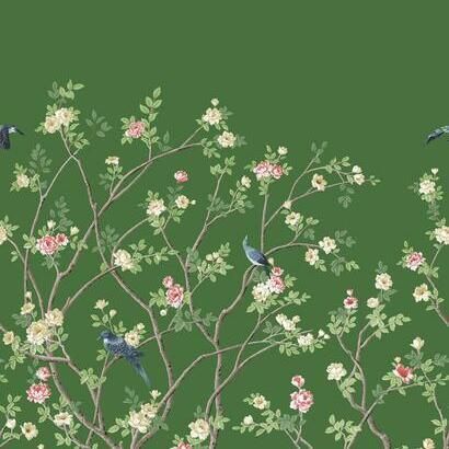 York Lingering Garden Mural Green Wallpaper | DecoratorsBest | DecoratorsBest