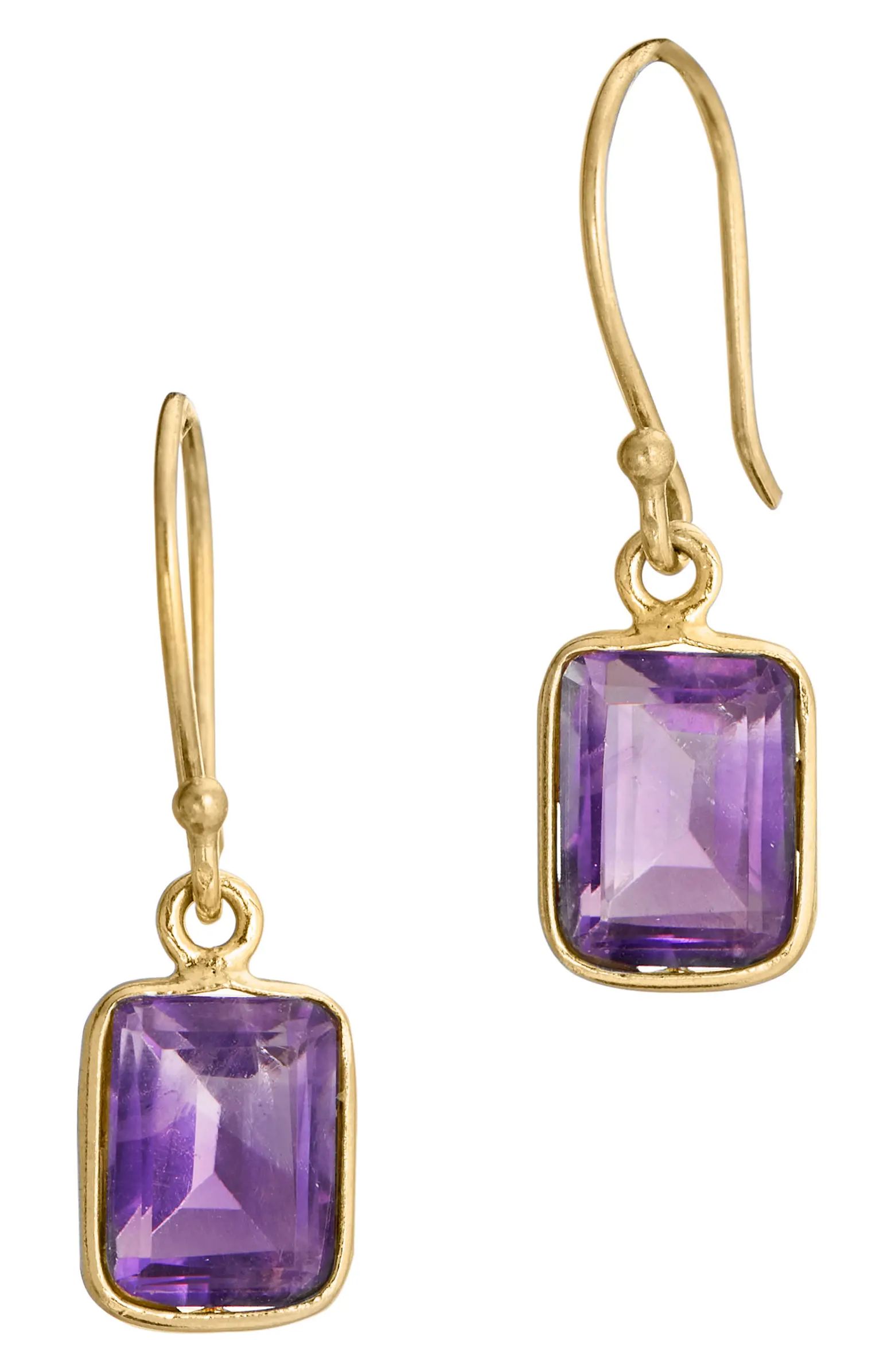 18K Yellow Gold Vermeil Bezel Set Drop Earrings | Nordstrom Rack