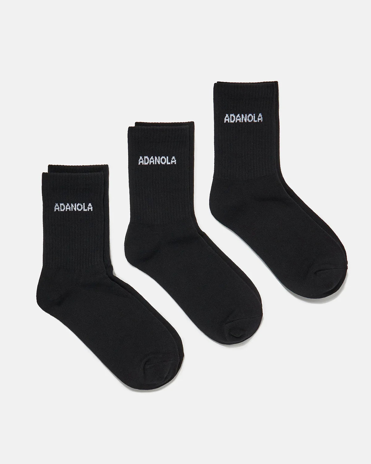 3 Pack Socks - Black | Adanola UK