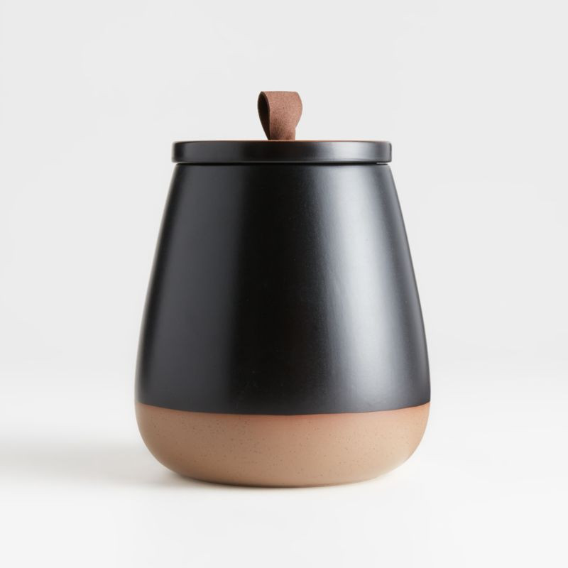 Thero Medium Matte Black Ceramic Canister + Reviews | Crate & Barrel | Crate & Barrel