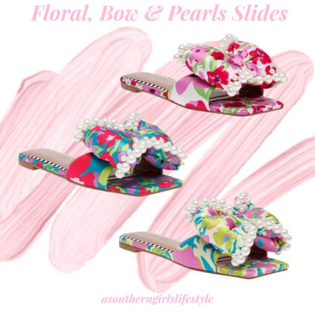 Oh my stars!!! Floral, Bow & Pearl Trim Slide Sandals! I love all 3!!

Love the subtle strip pattern around the edge! 

Also linked the pretty slingback flats! 

Betsey Johnson. Shoes. Spring Outfit. Easter Outfit  

#LTKshoecrush #LTKfindsunder100 #LTKSeasonal
