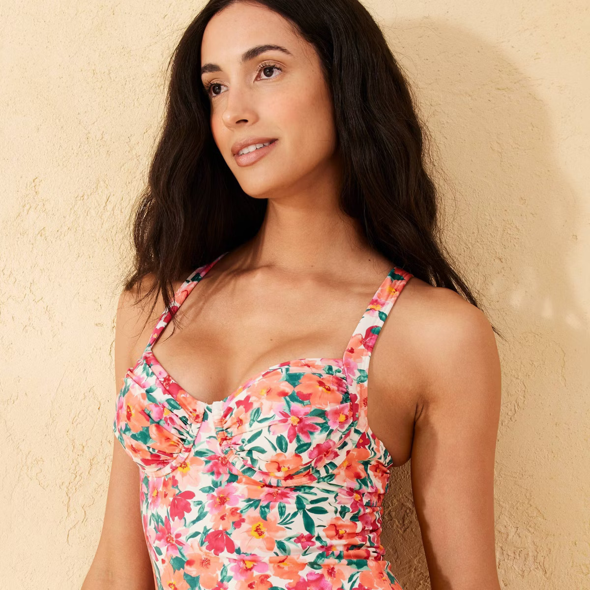Women's High Leg Underwire One Piece Swimsuit - Shade & Shore™ Multi Floral Print | Target