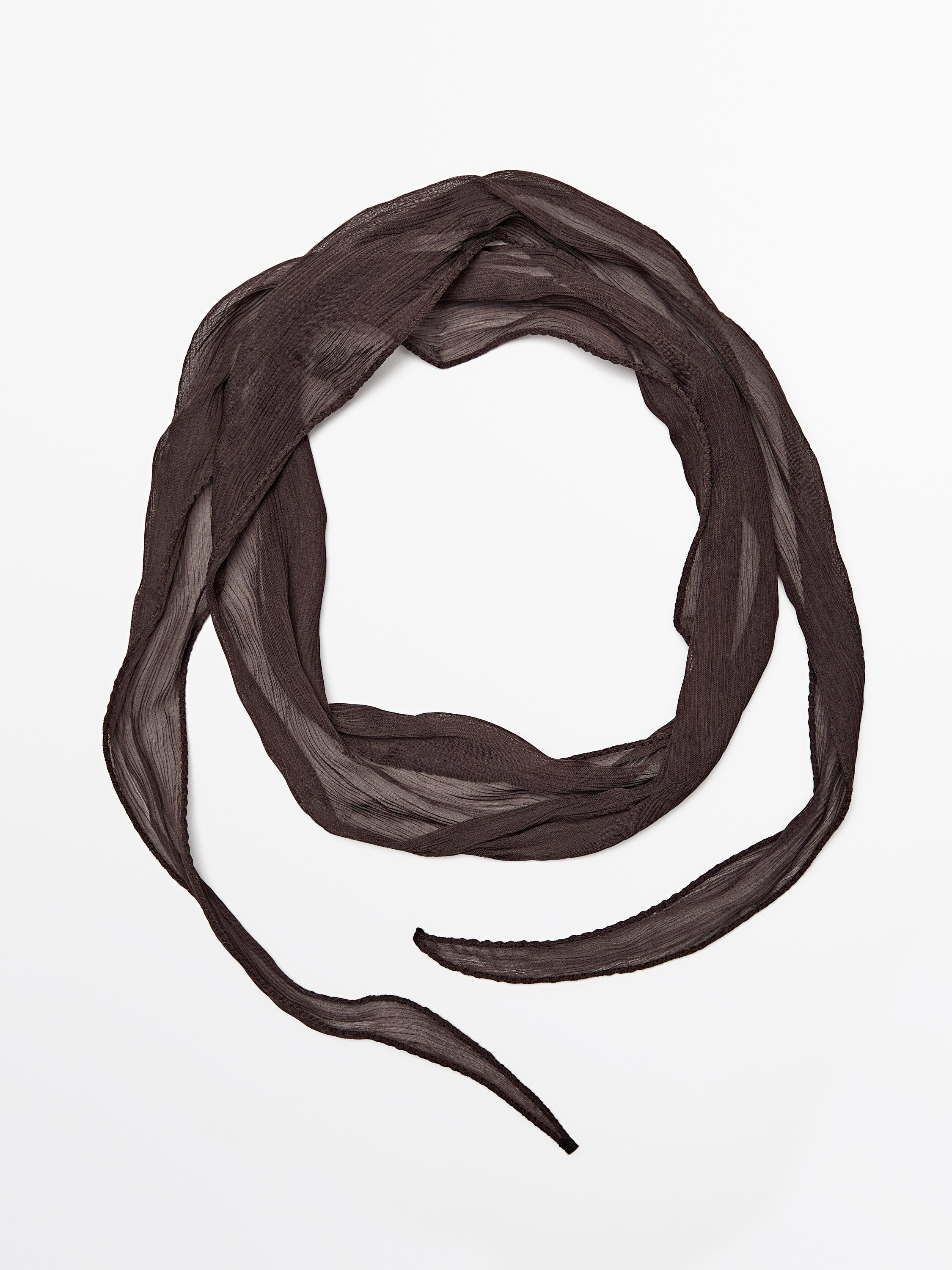 Tie scarf. Semi-sheer fabric. | Massimo Dutti US