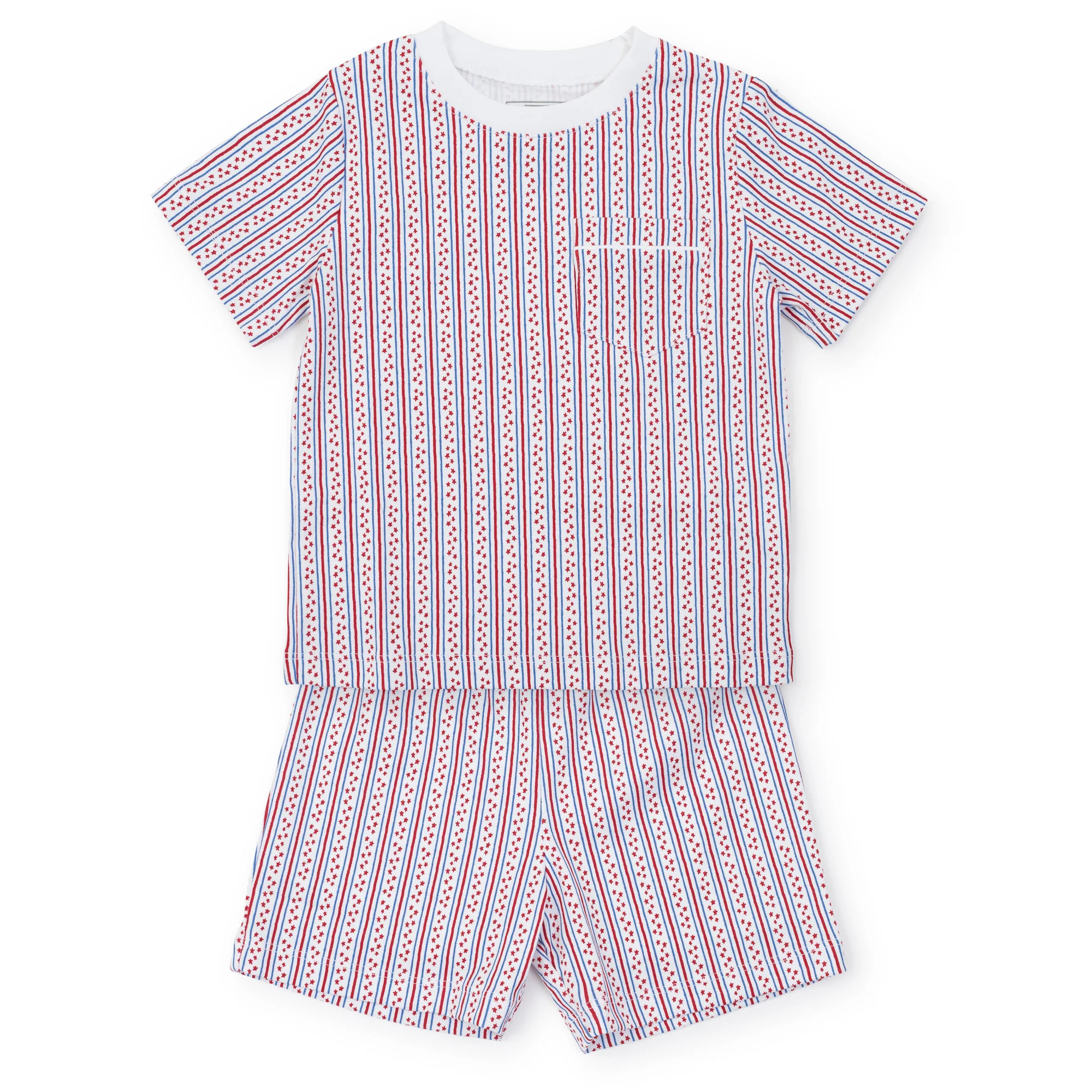 SALE Charles Boys' Pima Cotton Short Set - Stars and Stripes | Lila and Hayes