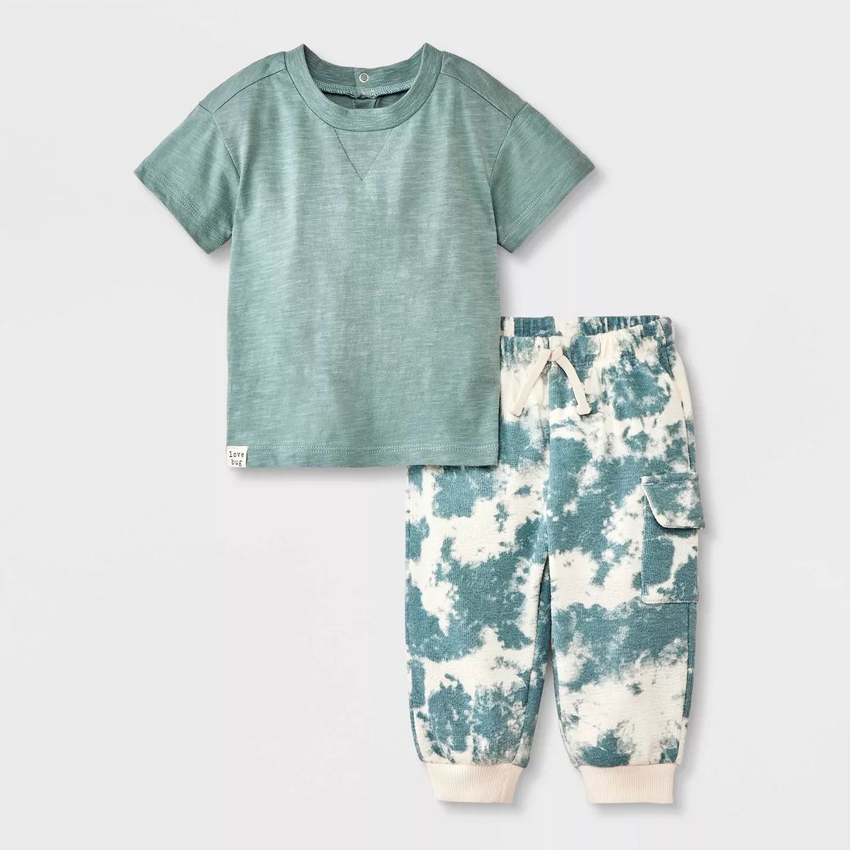 Grayson Mini Baby Boys' Tie Dye Top & Bottom Set - Green | Target