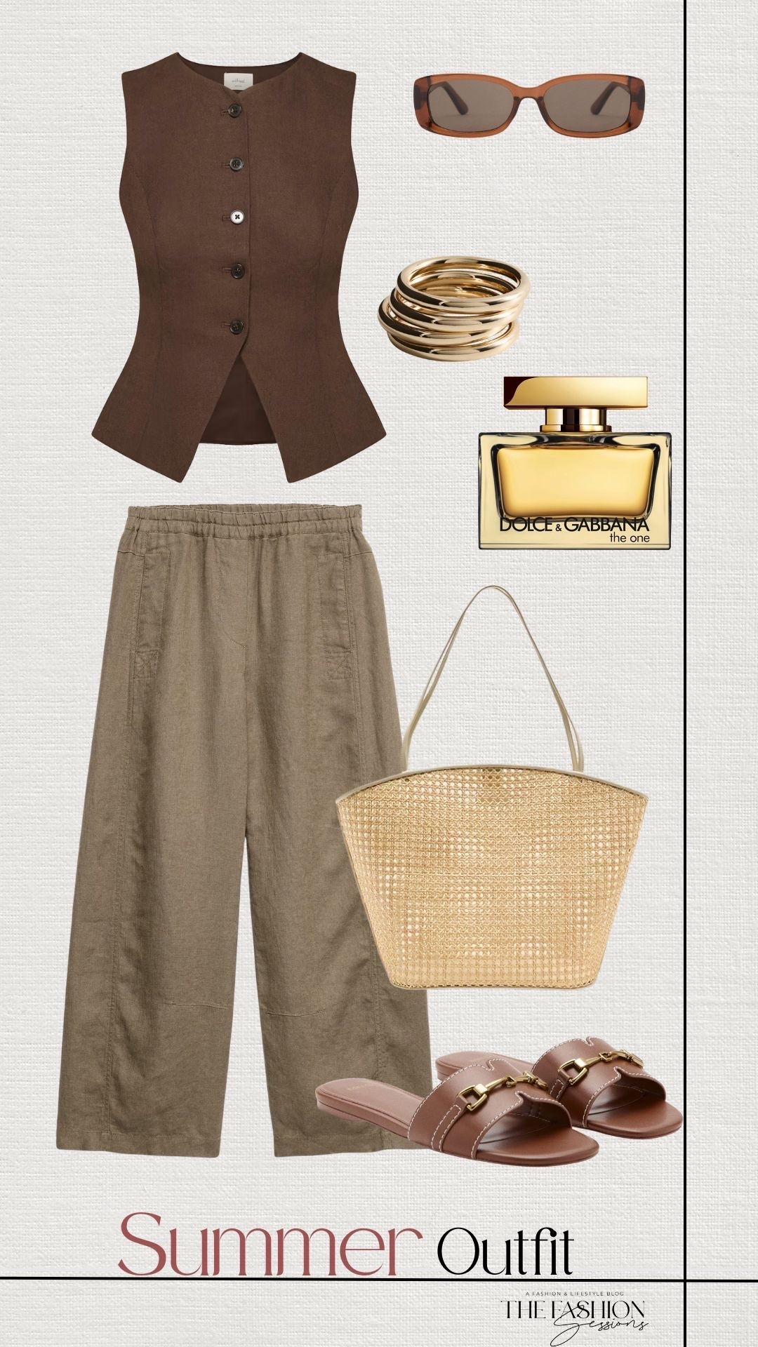 Summer Outfit | Linen Vest Top | Linen Pants | Woven Bag | Gold Jewelry

#LTKootd #LTKSeasonal