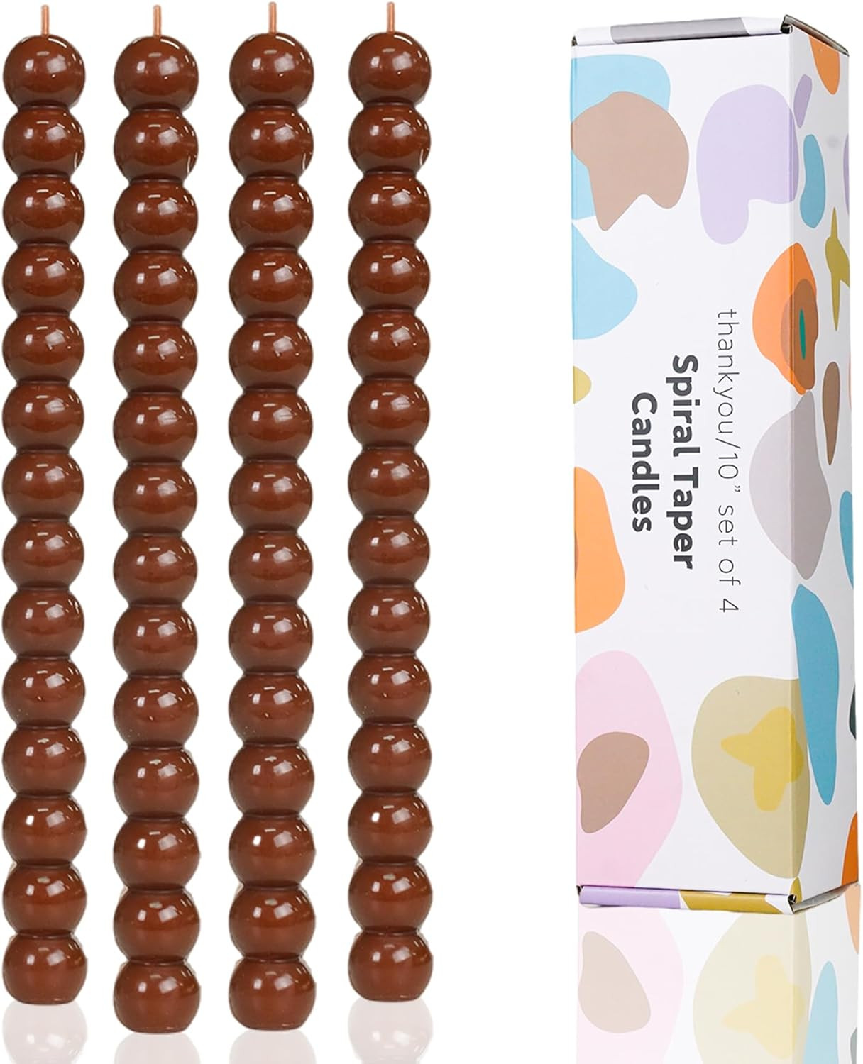 Brown Spiral Taper Candles Twisted Candle Conical Stick Candles for Holiday Wedding Party Wax Uns... | Amazon (US)