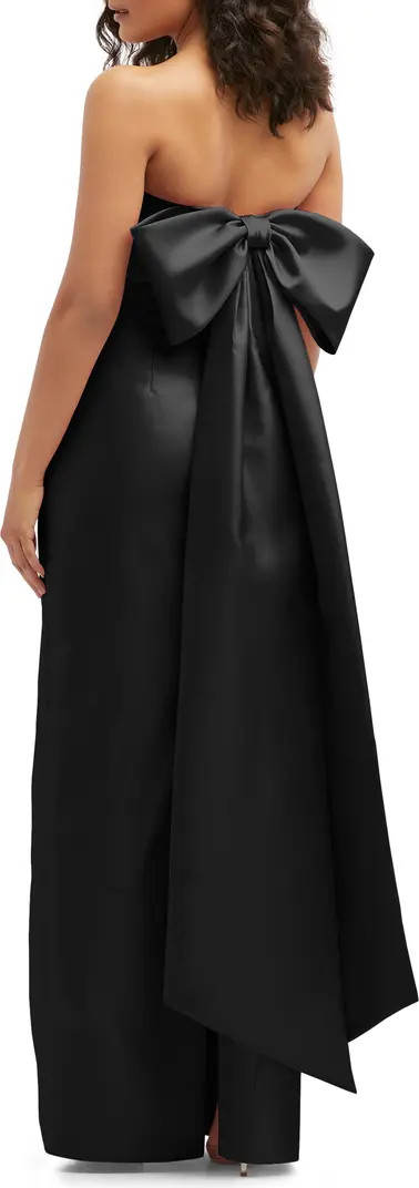 Strapless Bow Back Satin Column Gown | Nordstrom