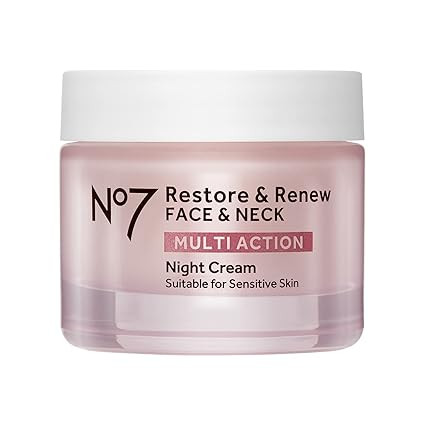 No7 Restore & Renew Multi Action Face & Neck Night Cream - Collagen Peptide Anti Aging Face Cream... | Amazon (US)