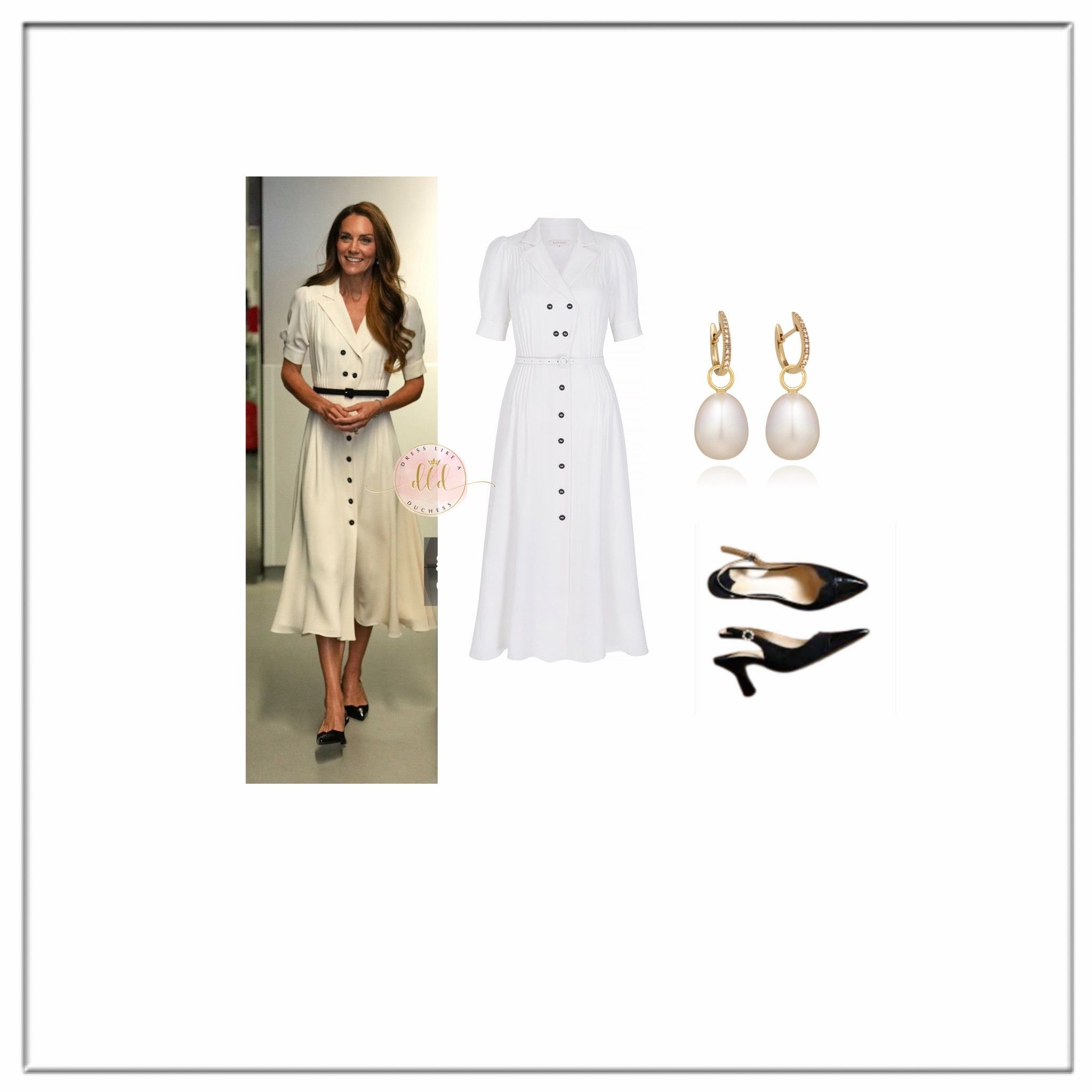 6/6/26 Kate Middleton at Evelina children’s hospital wearing a Suzannah London dress + past season patent Camilla Elphick heels