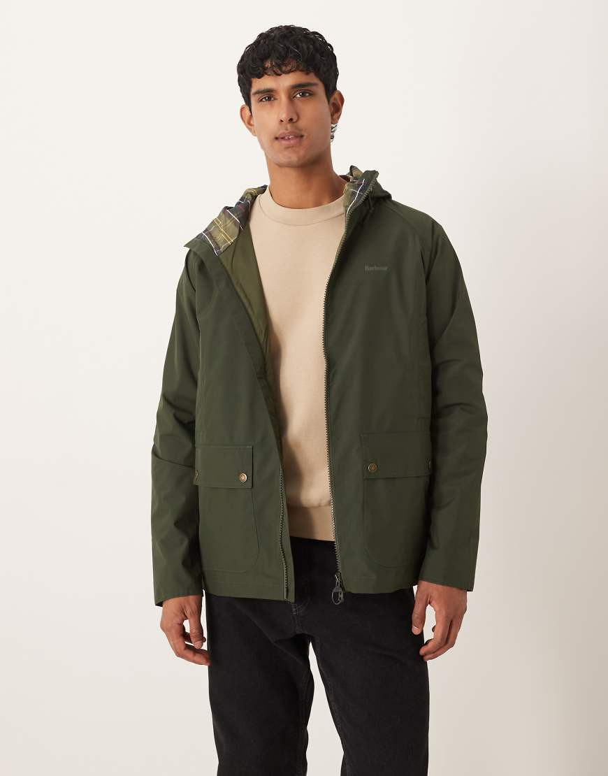 Barbour Domus hooded waterproof jacket in sage/classic - DGREEN | ASOS (Global)
