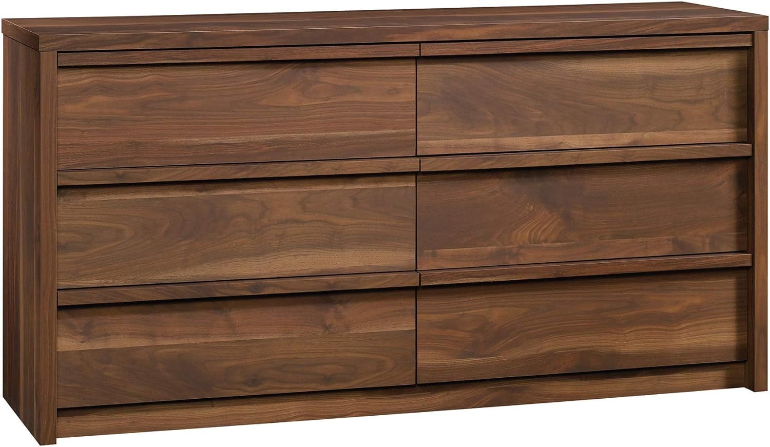 Sauder Harvey Park Dresser, L: 60.71" x W: 16.5" x H: 30.13", Grand Walnut Finish | Amazon (US)