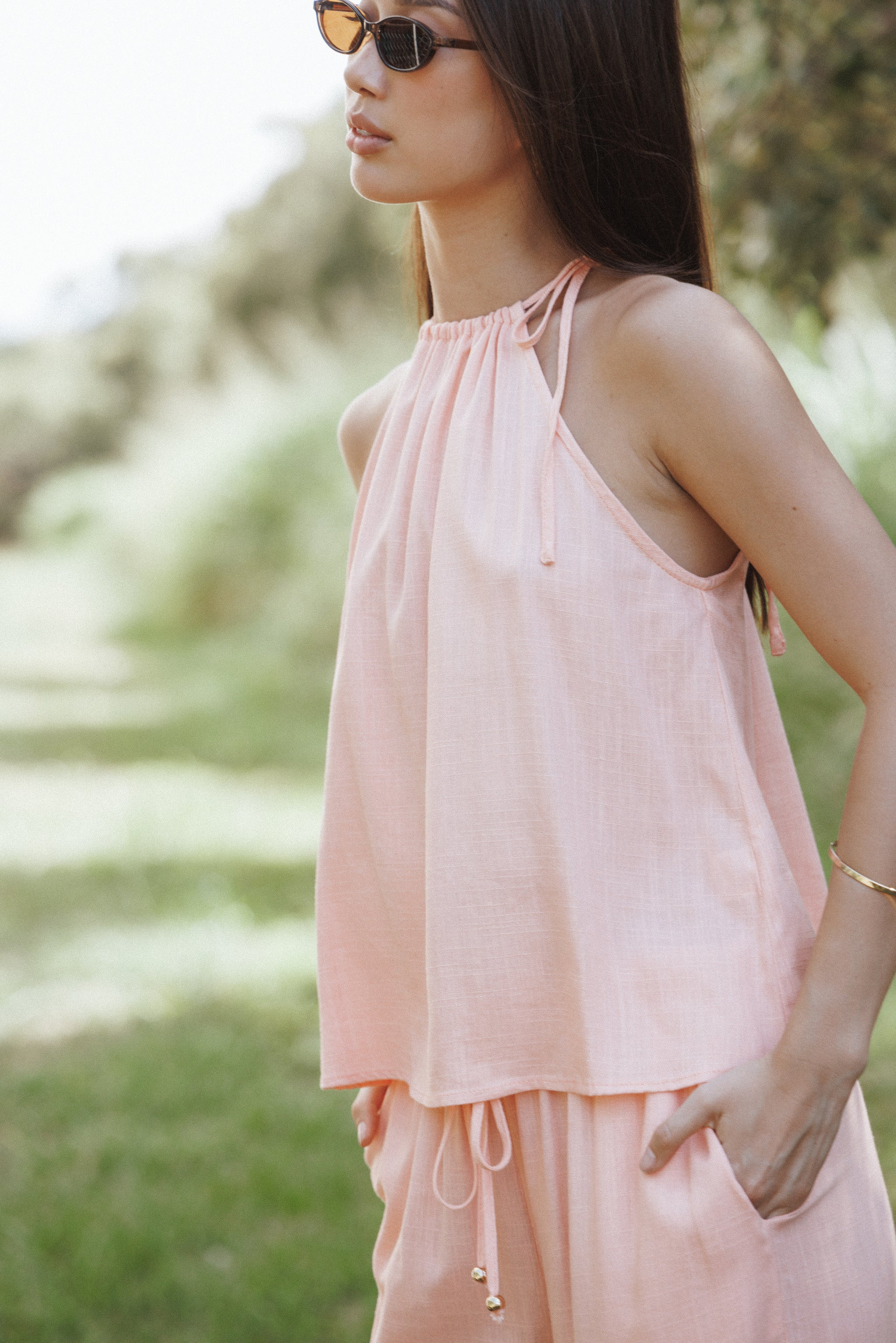 Wren Halter Tie Top - Pink | Petal & Pup (US)